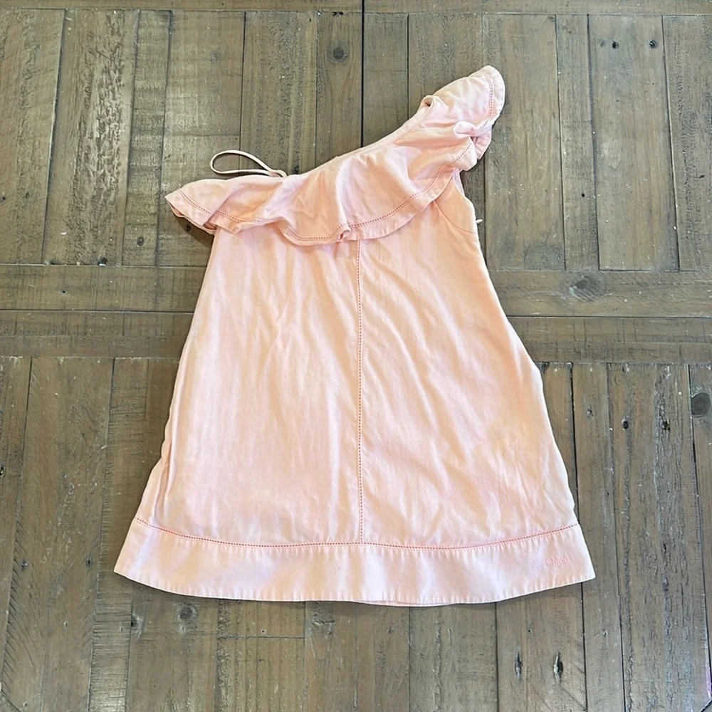 Chloe asymmetrical ruffle hem stitch dress